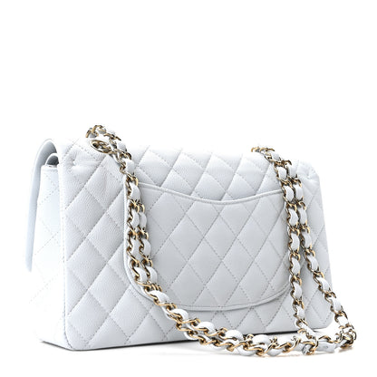 Chanel Caviar Quilted Medium Double Flap Light Blue 3 of 10