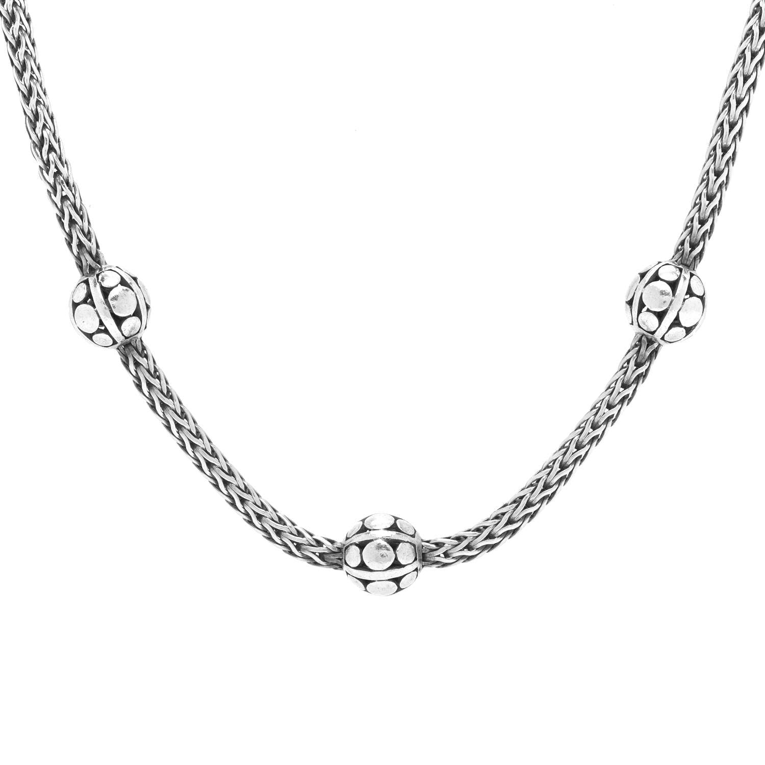 John Hardy Sterling Silver Kali Dot Bead Station Long Necklace 4 of 6