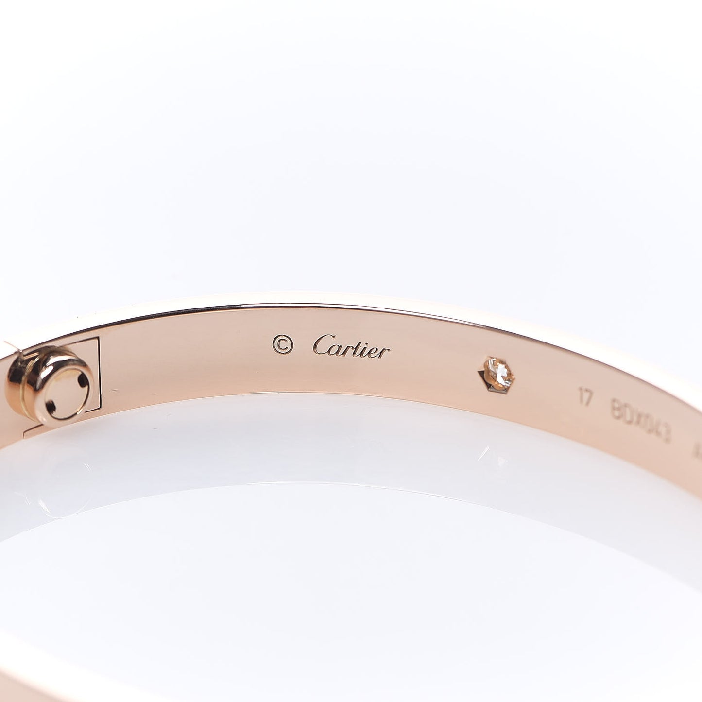 18K Pink Gold 4 Diamond LOVE Bracelet 17