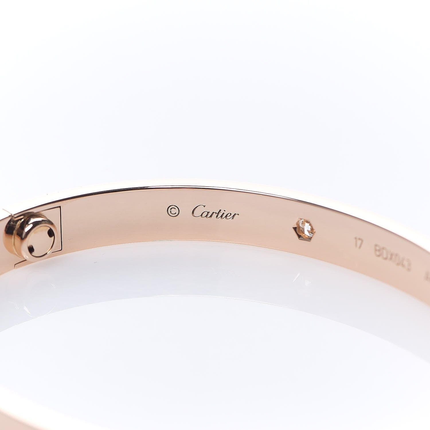 Cartier 18K Pink Gold 4 Diamond LOVE Bracelet 17 4 of 7