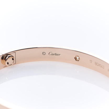 Cartier 18K Pink Gold 4 Diamond LOVE Bracelet 17 4 of 7