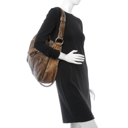 Gucci Python Medium G Wave Shoulder Bag Caramel 3 of 8