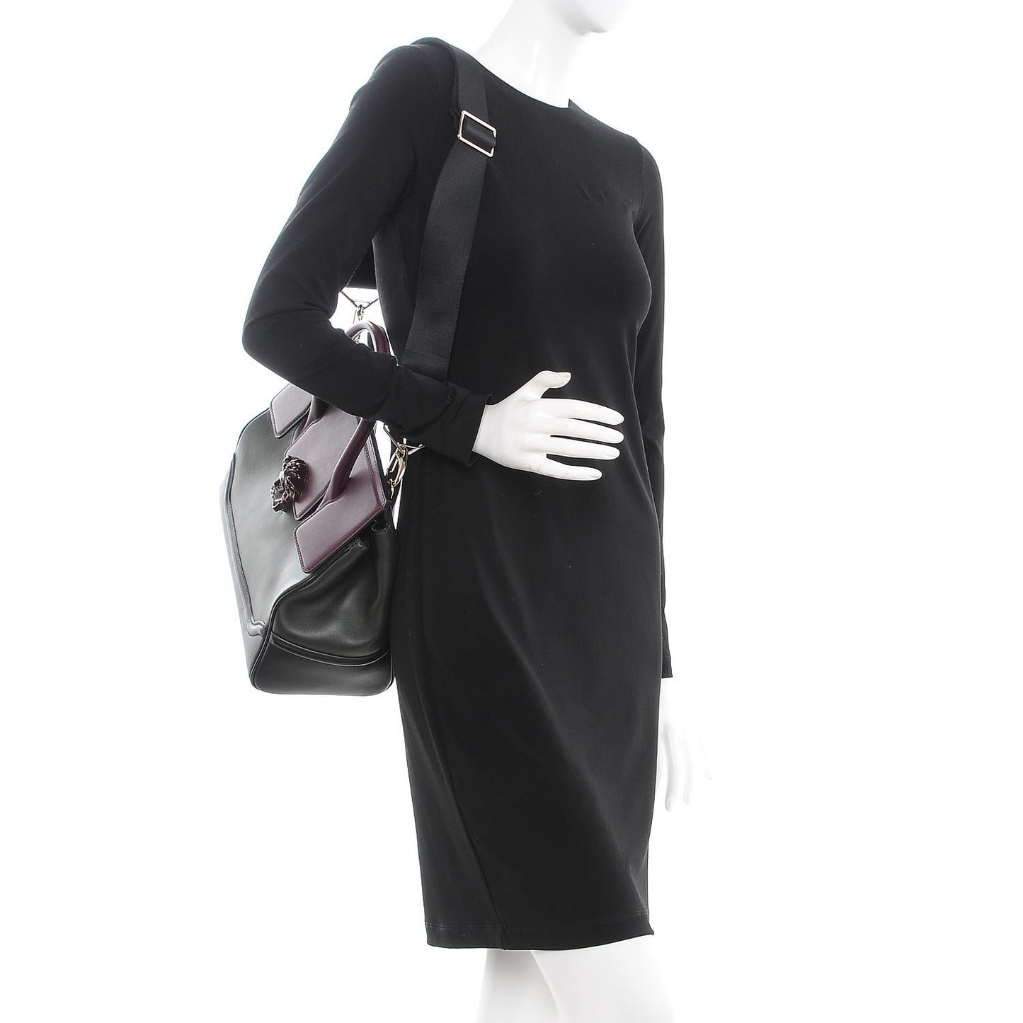 Vitello Large Palazzo Empire Bag Burgundy Army Nero Black