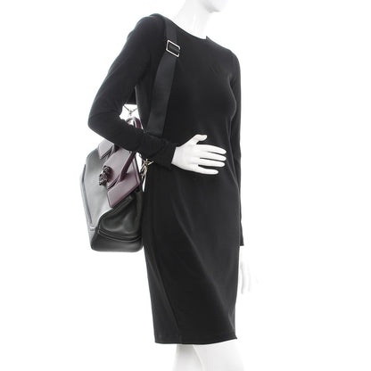 Versace Vitello Large Palazzo Empire Bag Burgundy Army Nero Black 4 of 12