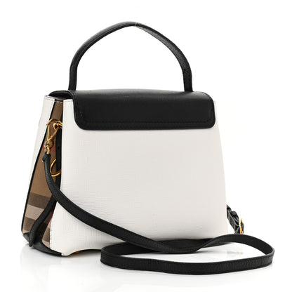 Burberry Derby Calfskin House Check Small Camberley Chalk White Black 2 of 7