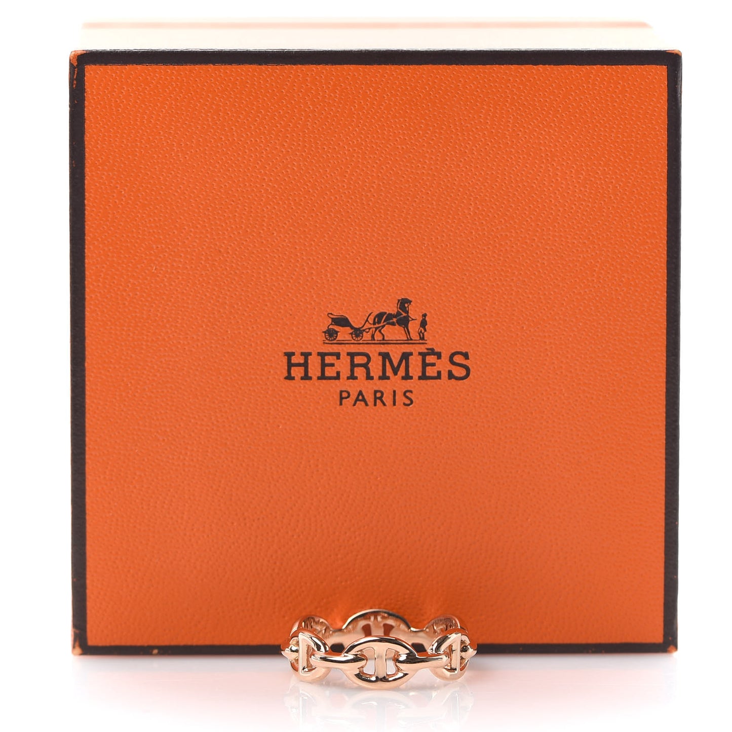 18K Rose Gold PM Chaine D'Ancre Enchainee Ring 53 6.5