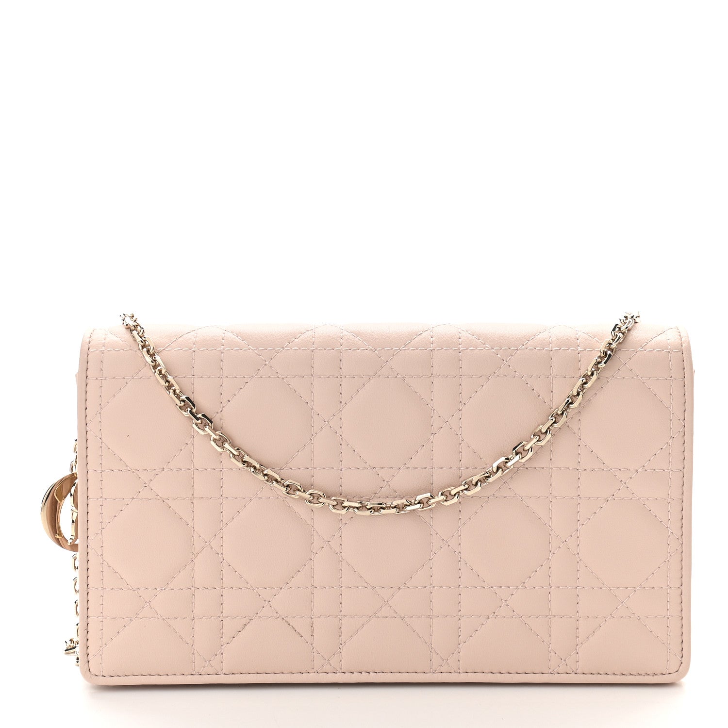 Christian Dior Lambskin Cannage Lady Dior Convertible Clutch Pink 3 of 10