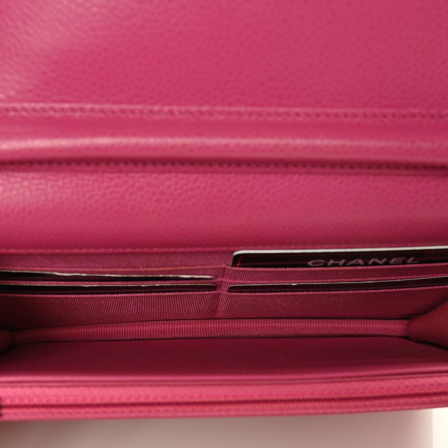 Chanel Caviar Quilted Wallet on Chain WOC Fuchsia 5 of 11