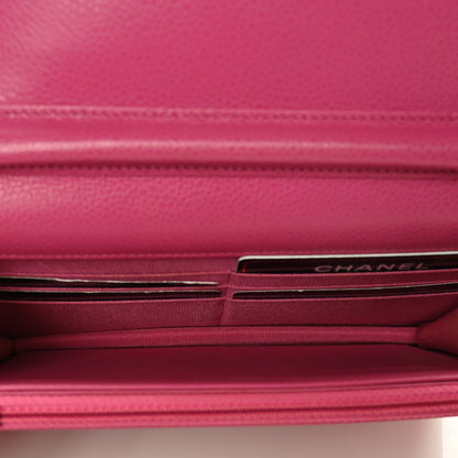 Chanel Caviar Quilted Wallet on Chain WOC Fuchsia 5 of 11