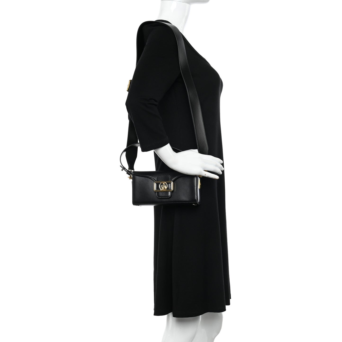 Shiny Calfskin Nano Pencil Bag Black