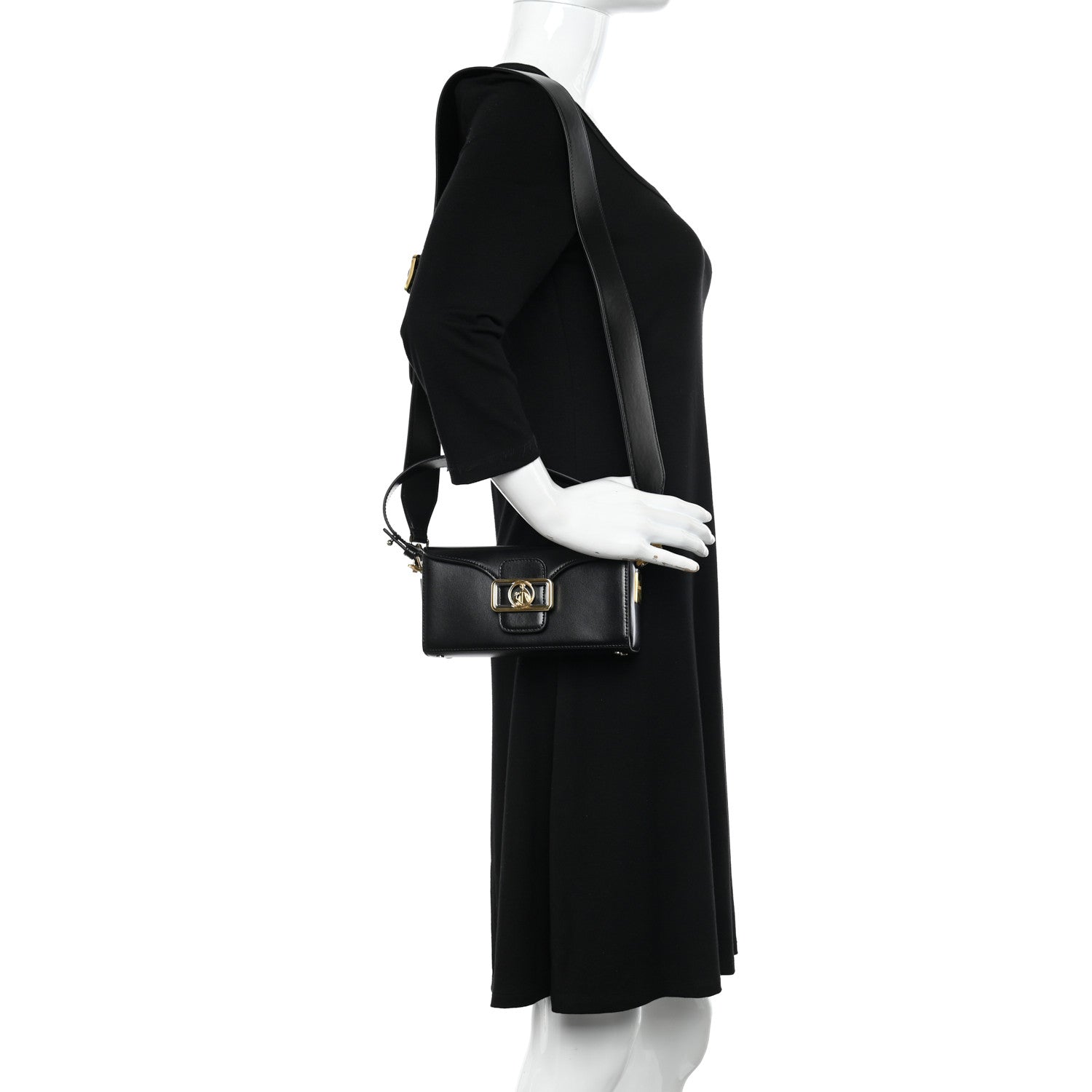 Lanvin Shiny Calfskin Nano Pencil Bag Black 2 of 10