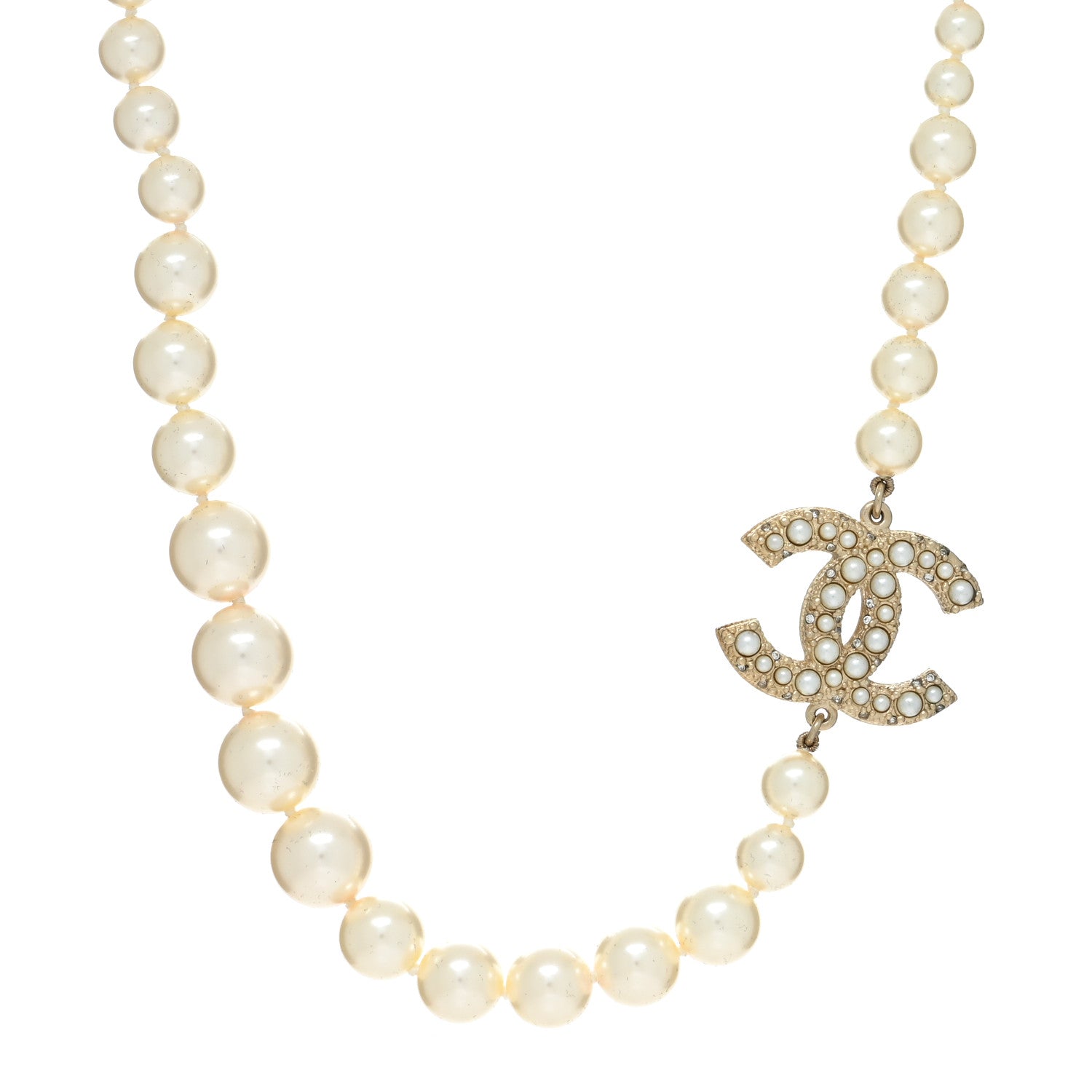 Chanel Pearl CC 100th Anniversary Necklace Light Gold 1 of 4