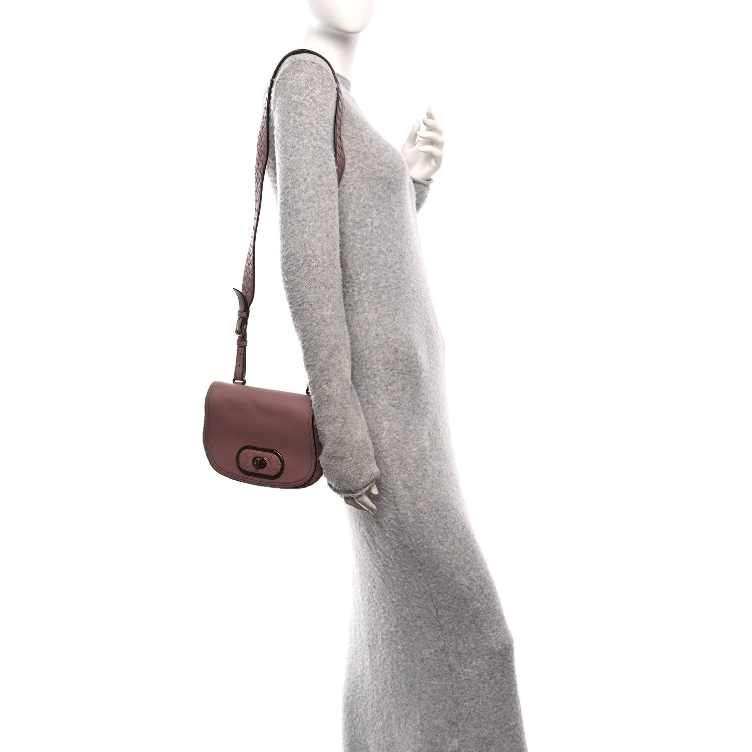 Bottega Veneta Nappa Intrecciato BV Luna Shoulder Bag Deco Rose 2 of 10