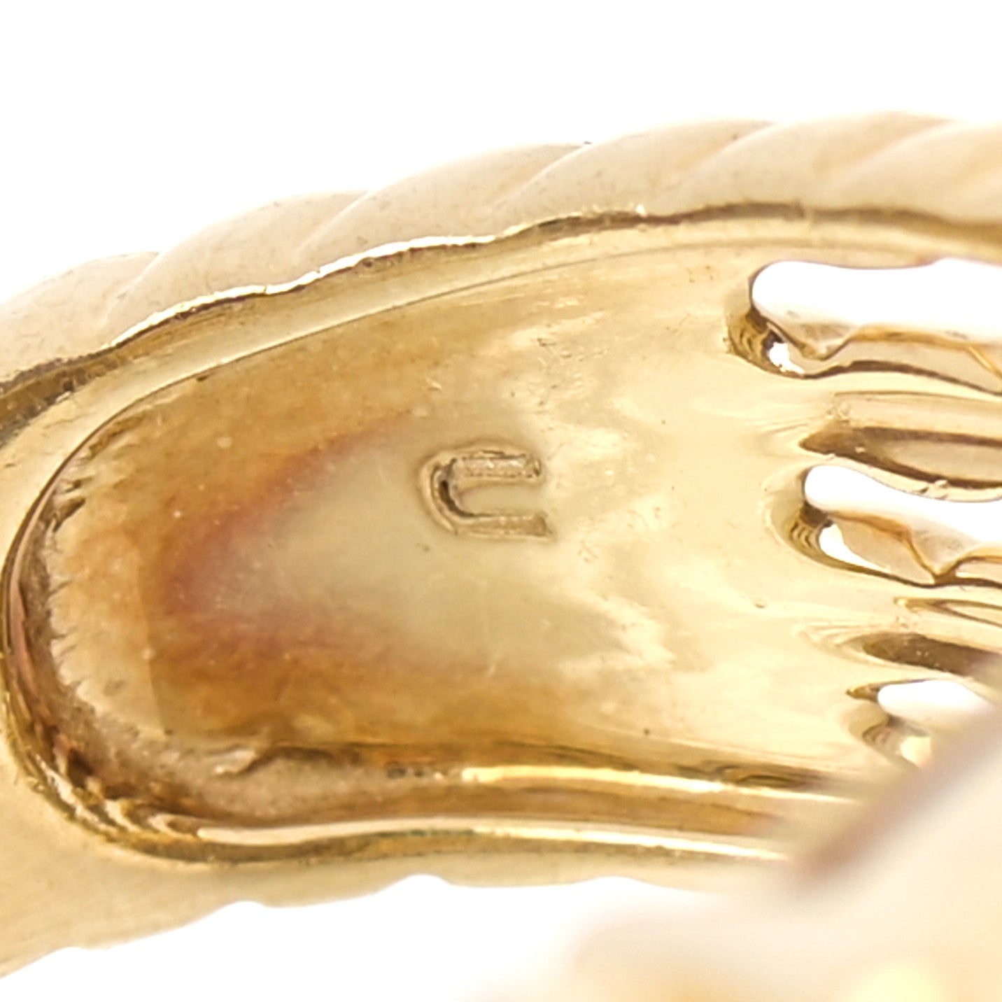 David Yurman 18K Yellow Gold Diamond 16mm Wheaton Ring 54 7 6 of 6