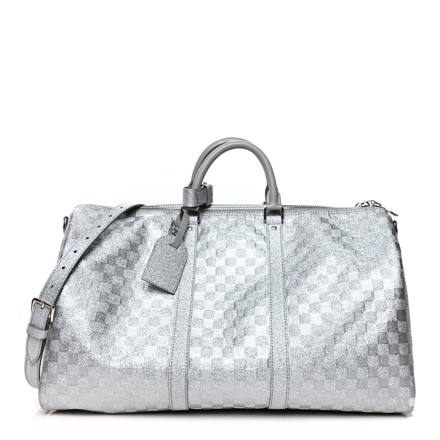 Damier Glitter Keepall Bandouliere 50 Silver