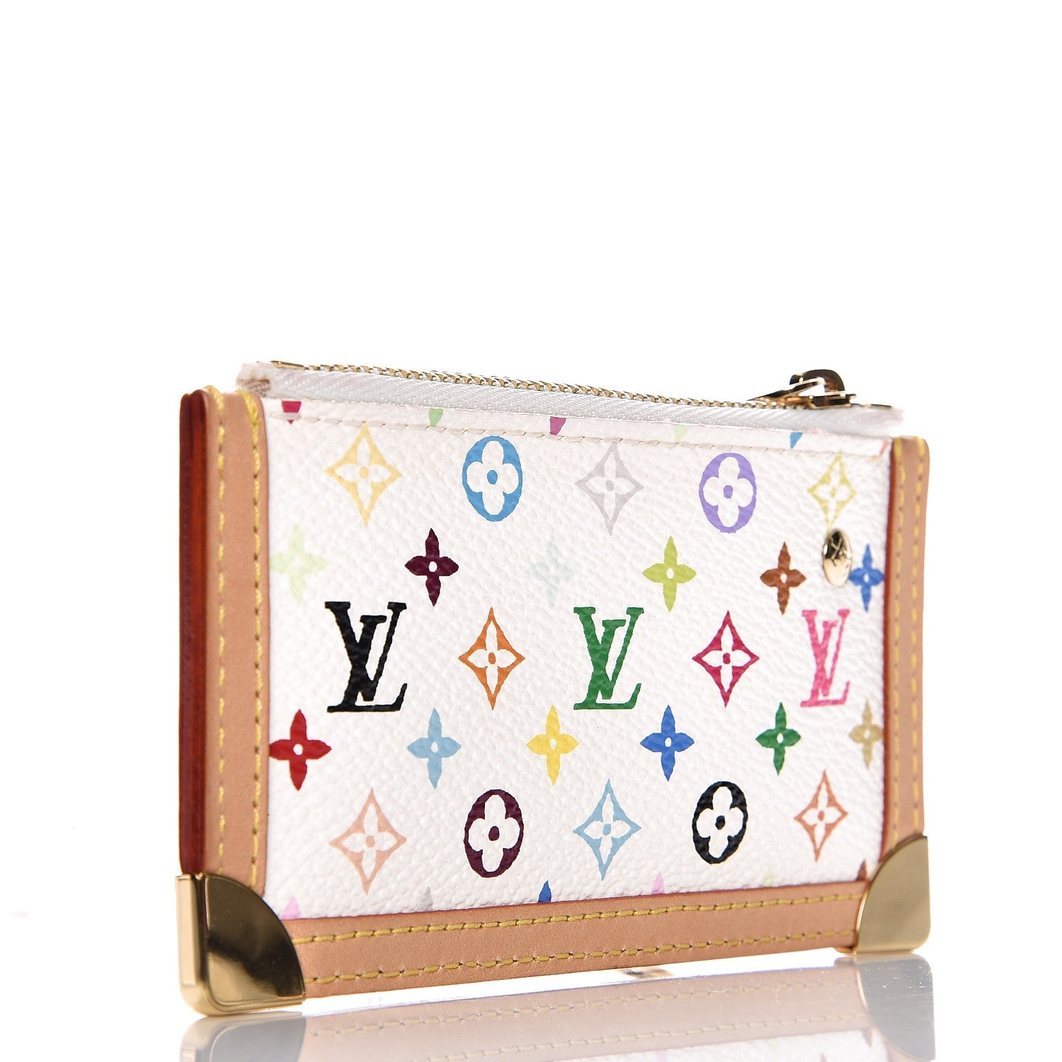 Louis Vuitton Monogram Multicolor Key Pouch White 3 of 10