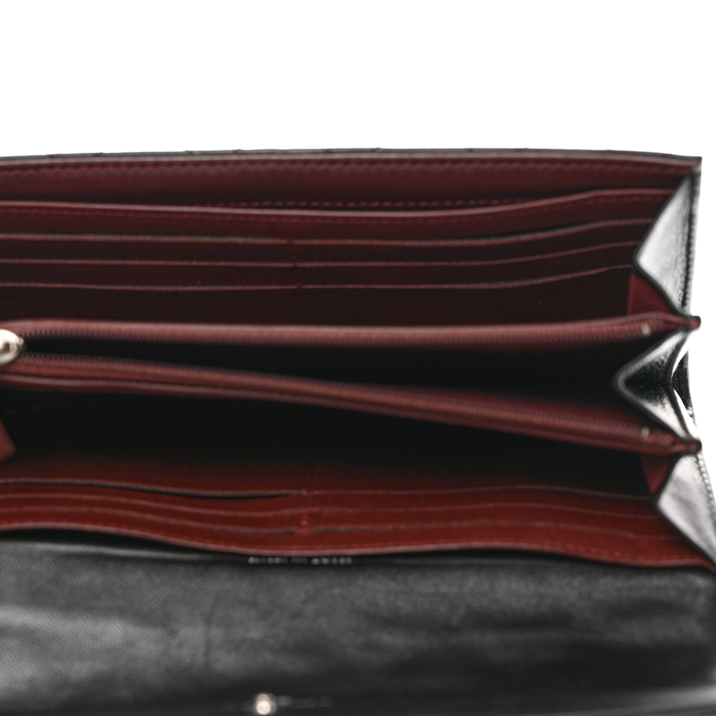 Lambskin Quilted Large Gusset Flap Wallet Black