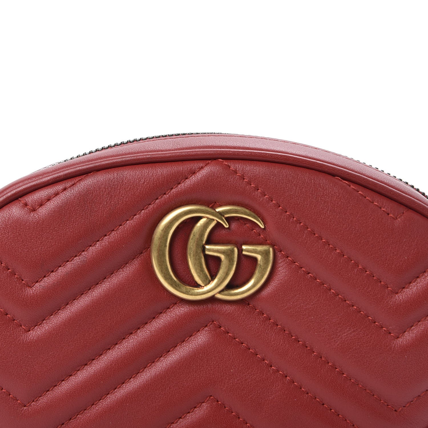 Gucci Calfskin Matelasse GG Marmont Belt Bag 95 38 Hibiscus Red 14 of 14