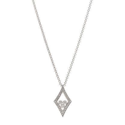 Chopard 18K White Gold Happy Diamonds 3 Floating Diamonds Pendant Necklace 1 of 6