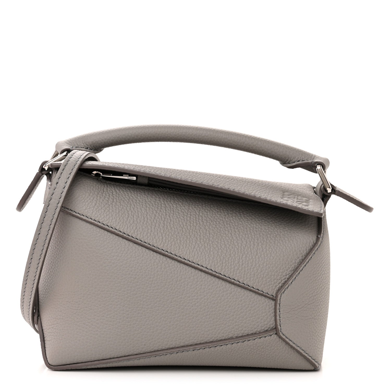 Loewe Soft Grained Calfskin Mini Puzzle Edge Bag Pearl Grey 1 of 10