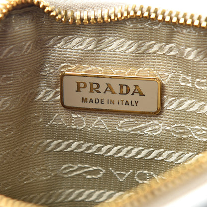 Prada Saffiano Perforated Wristlet White Black 6 of 11