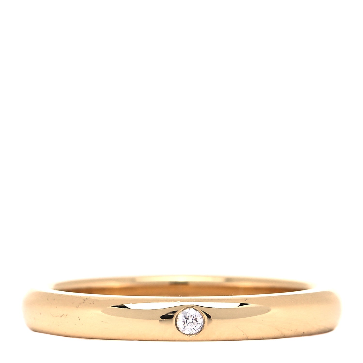 Tiffany 18K Yellow Gold Diamond Elsa Peretti Band Ring 53 6.5 1 of 4