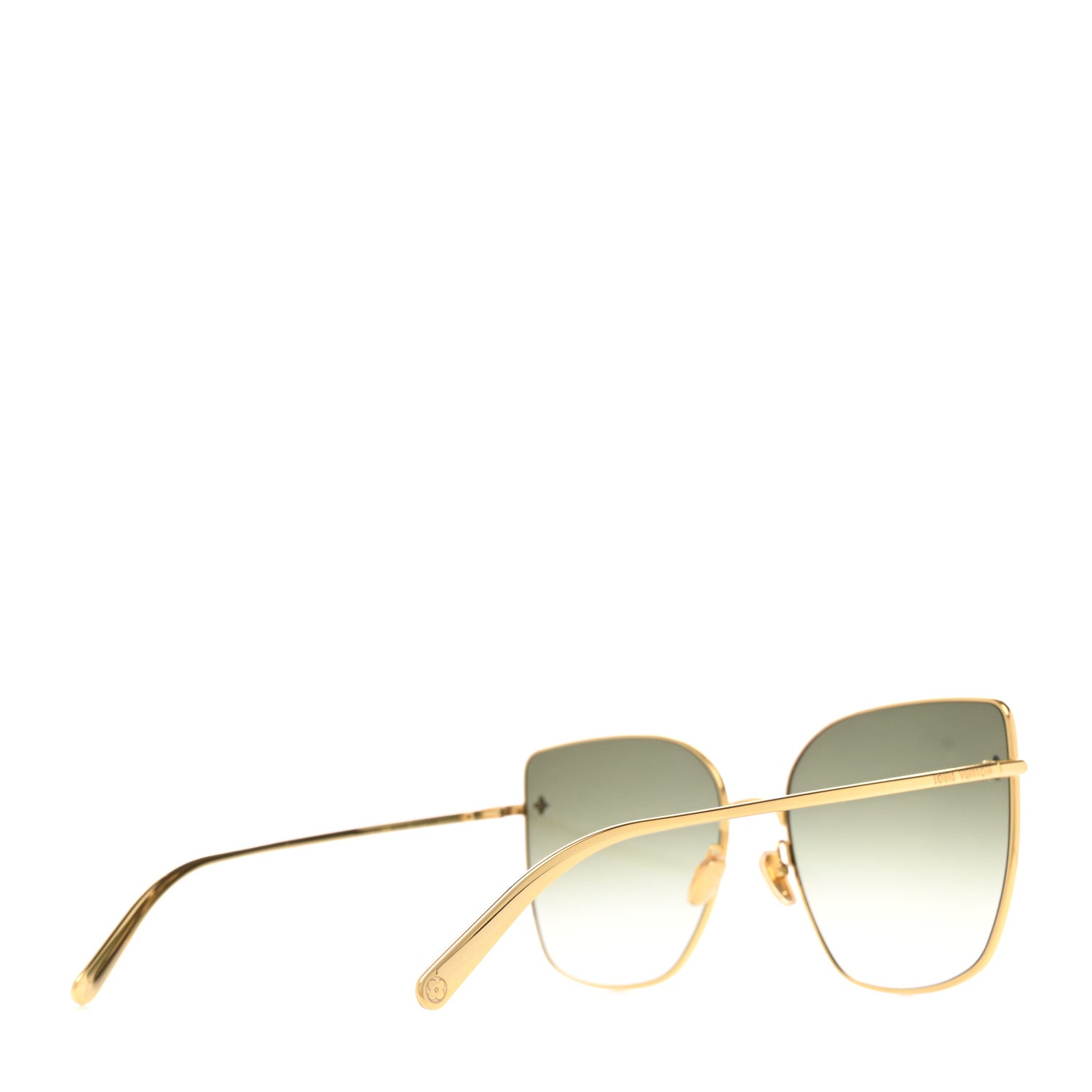 Louis Vuitton Metal LV Charm Cat Eye Sunglasses Z1720U Gold 4 of 7