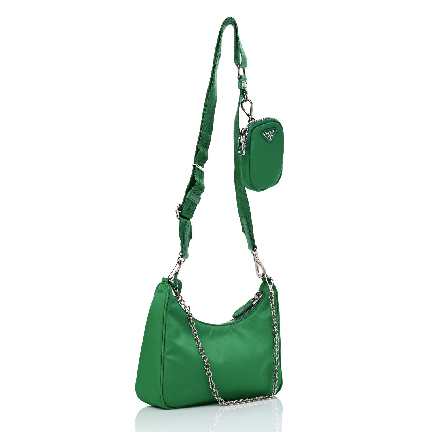 Prada Nylon Re-Edition 2005 Shoulder Bag Menta 2 of 7