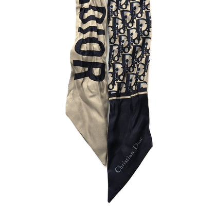 Christian Dior Silk Oblique Mitzah Scarf Blue 2 of 3