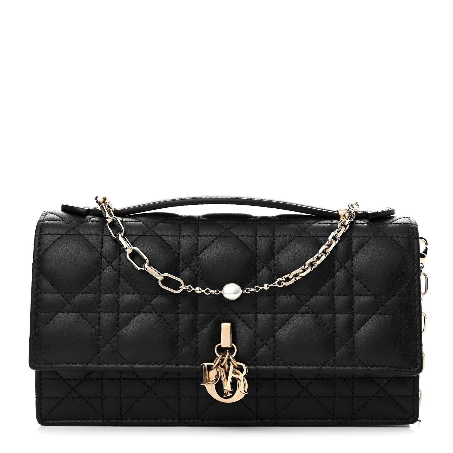 Christian Dior Lambskin Cannage Lady Dior Phone Pouch Black 1 of 9