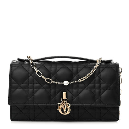 Christian Dior Lambskin Cannage Lady Dior Phone Pouch Black 1 of 9