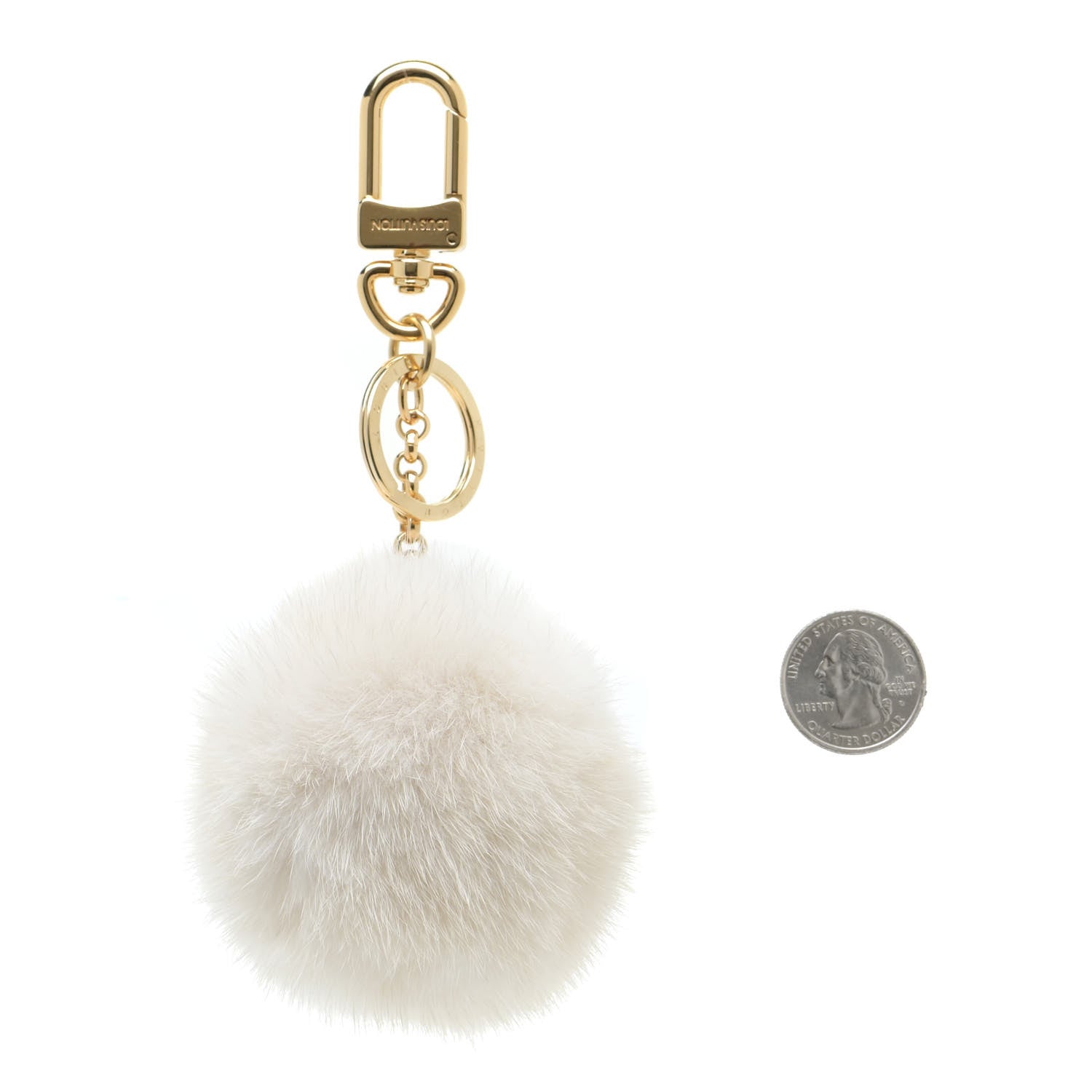 Louis Vuitton Fur Flower Finesse Bag Charm Key Holder Gray 3 of 7
