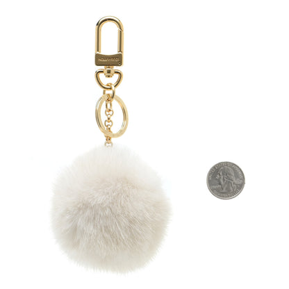 Louis Vuitton Fur Flower Finesse Bag Charm Key Holder Gray 3 of 7