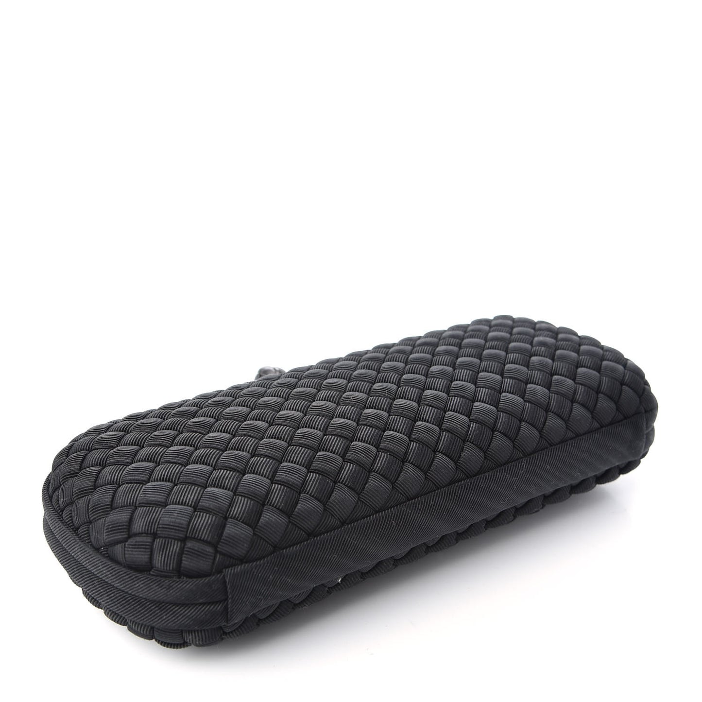 Silk Faille Intrecciato Knot Clutch Black