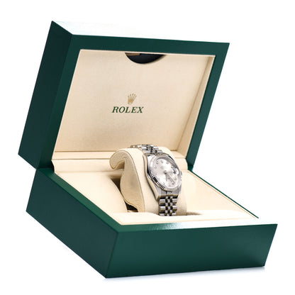 Rolex Stainless Steel 18K White Gold Diamond 36mm Oyster Perpetual Datejust Watch Silver 116234 5 of 5