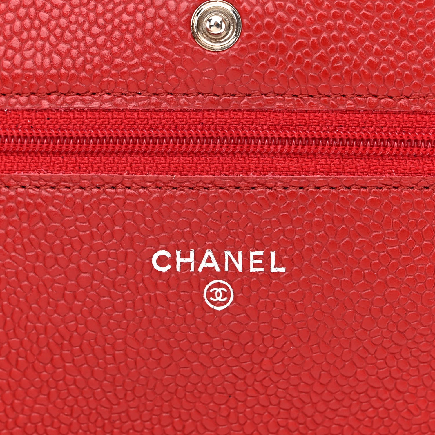 Chanel Caviar Quilted Wallet on Chain WOC Red 6 of 14