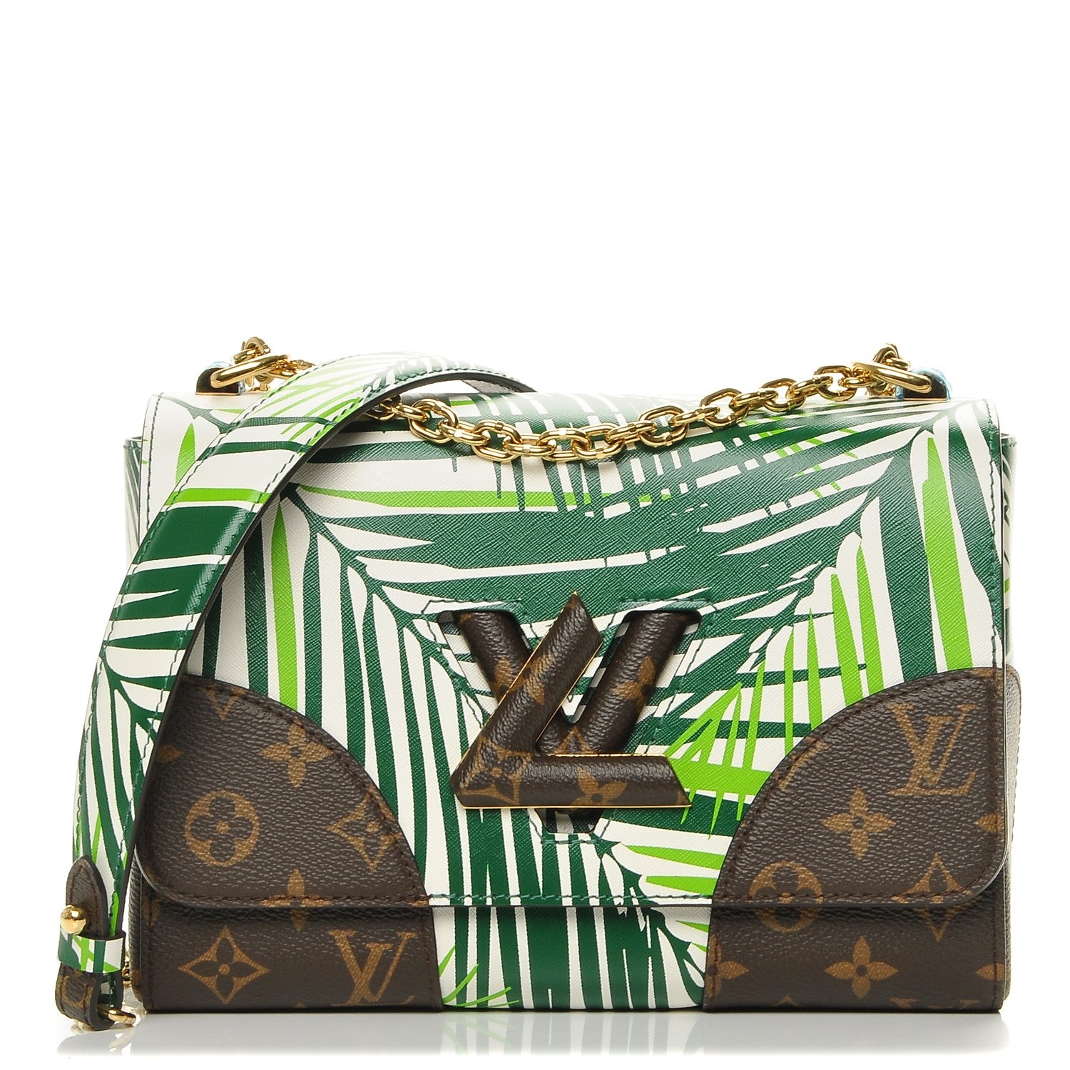 Louis Vuitton Monogram Palm Twist Shoulder Bag MM Vert White 1 of 7