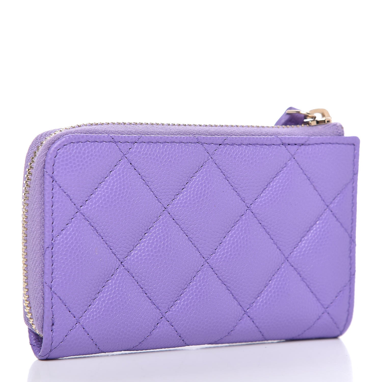 Chanel Caviar Quilted Zipped Key Holder Case Purple 3 of 10