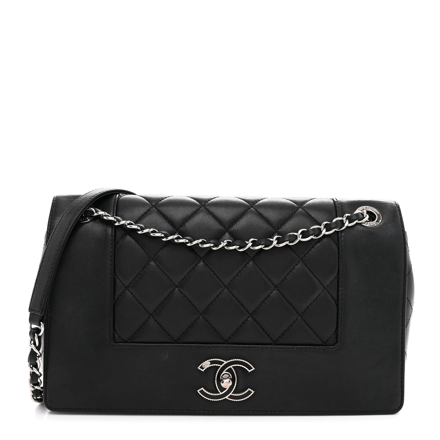 Sheepskin Quilted Vintage Mademoiselle Flap Black