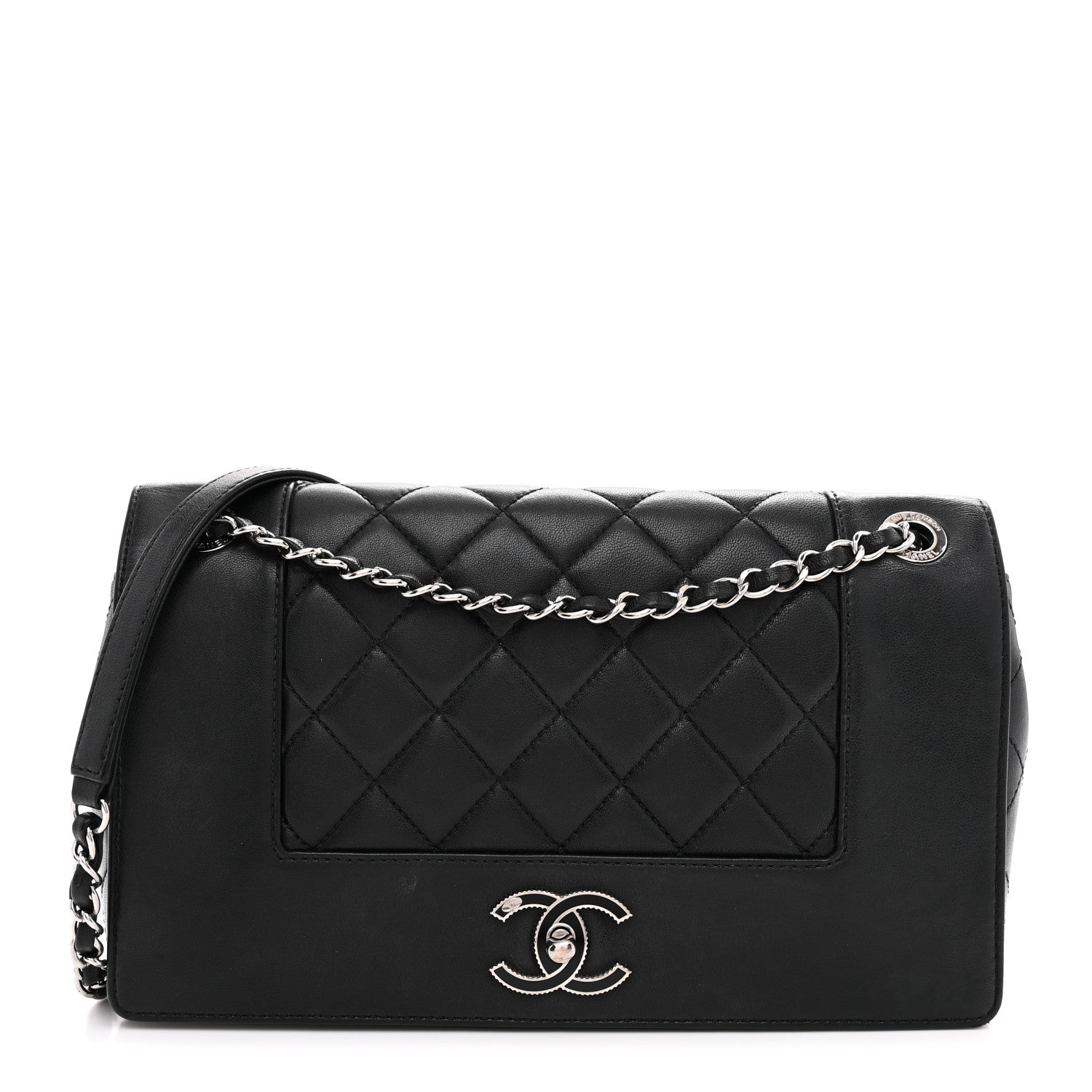 Chanel Sheepskin Quilted Vintage Mademoiselle Flap Black 1 of 13