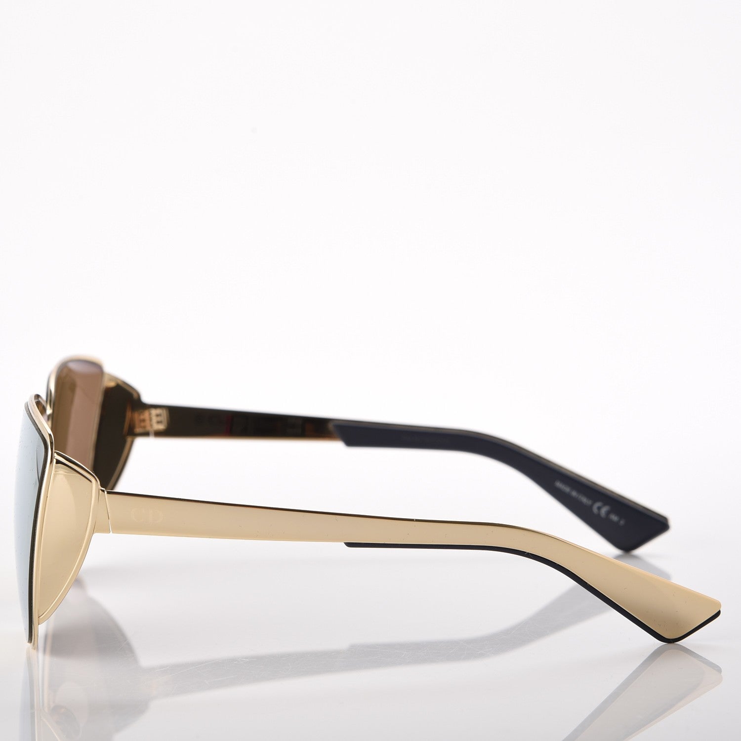 Christian Dior Metal Mirrored Futurist Sunglasses Gold 3 of 8