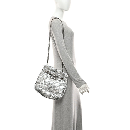 Balenciaga Crushed Calfskin Quilted Crush Small Tote Bag Silver 2 of 10