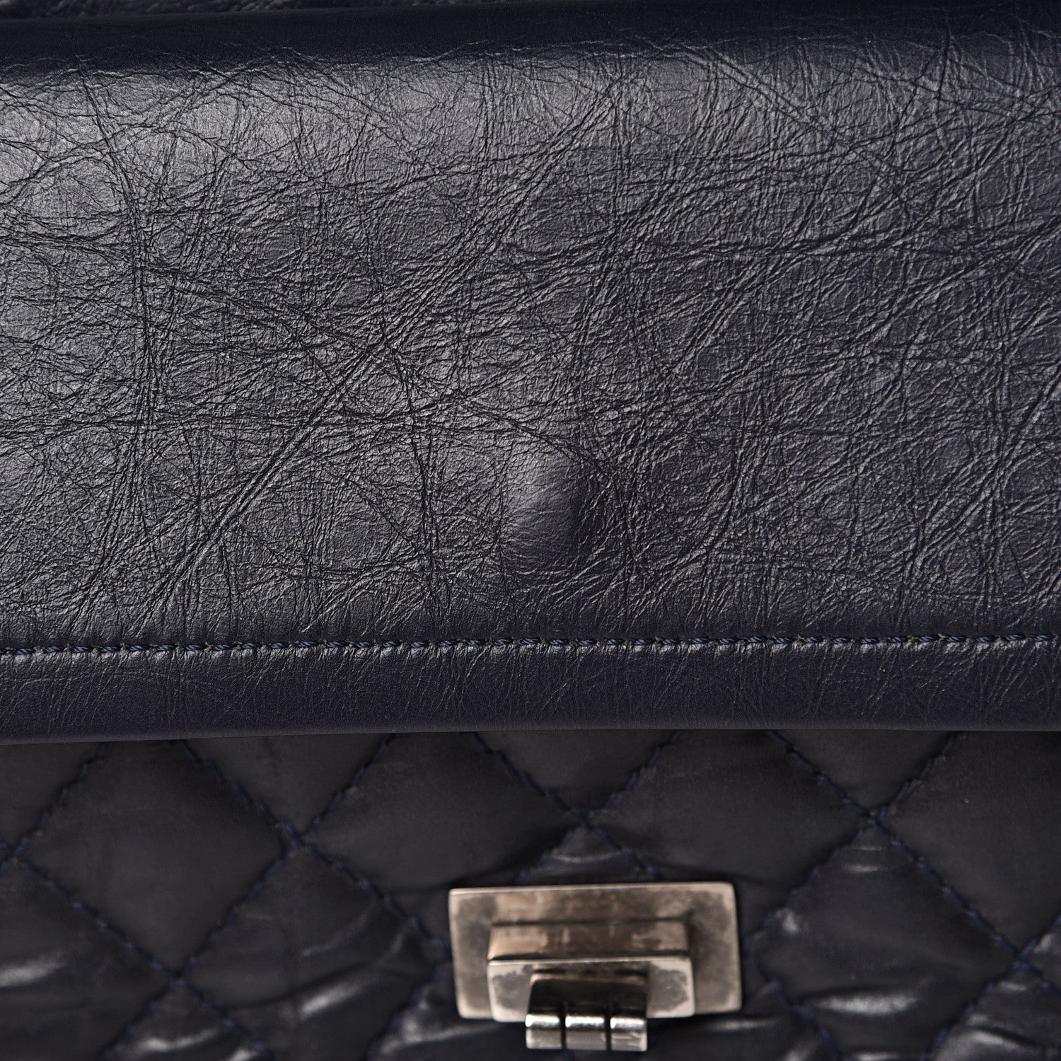 Chanel Aged Calfskin Quilted 2.55 Reissue 225 Flap Navy Blue 13 of 13