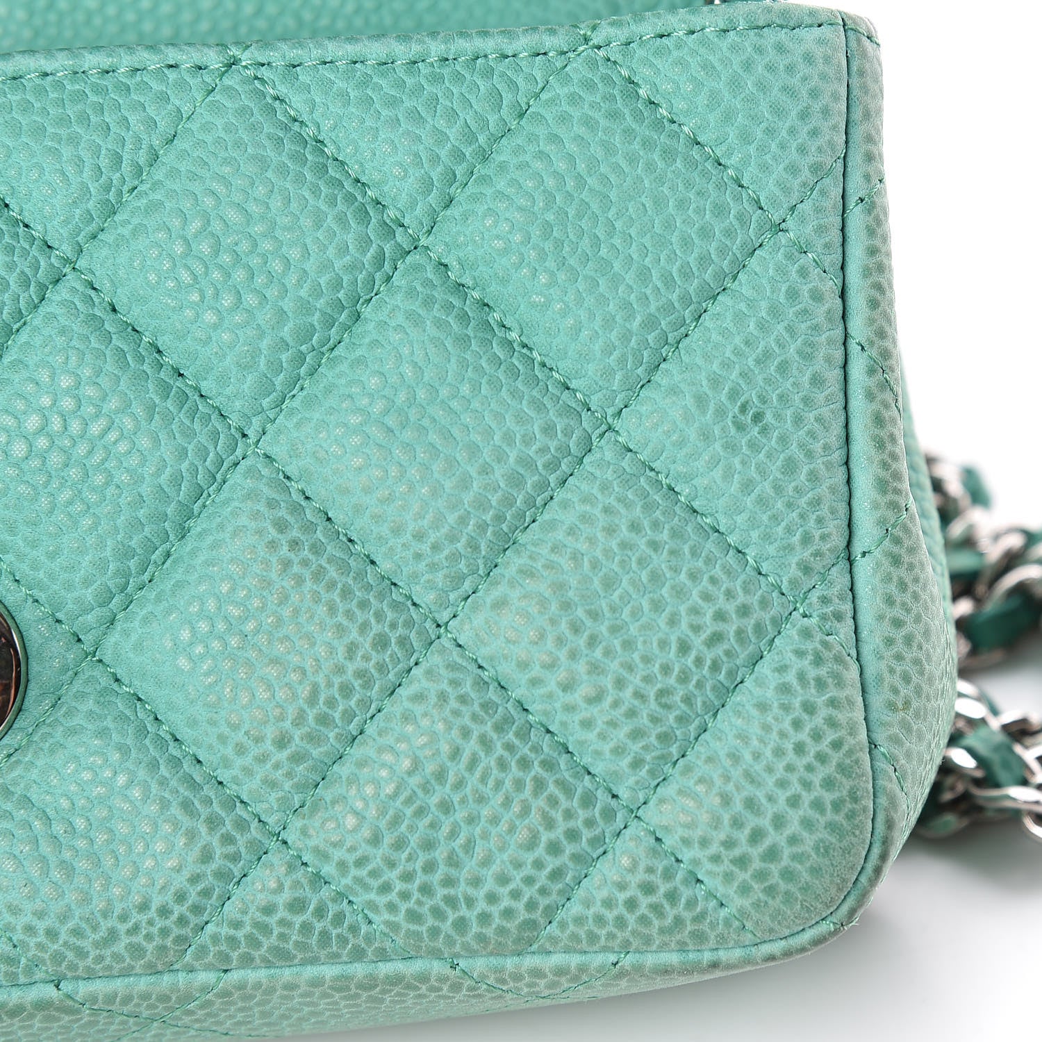 Chanel Caviar Quilted Extra Mini Flap Green 11 of 22