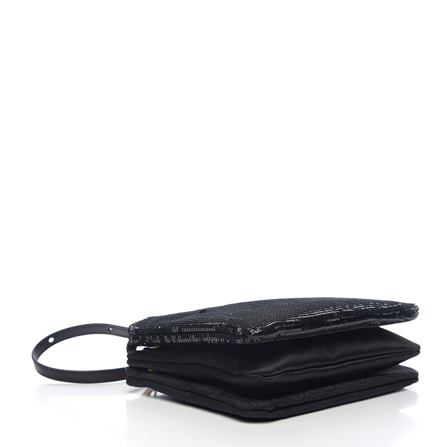 Sequin Small Trio Crossbody Bag Black
