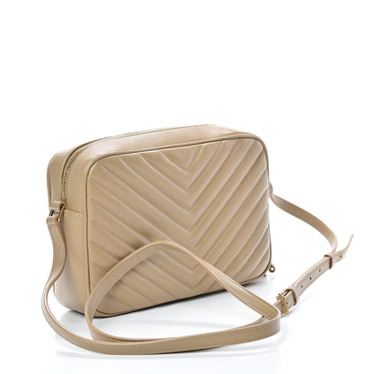 Saint Laurent Calfskin Matelasse Monogram Lou Camera Bag Dark Latte 2 of 10