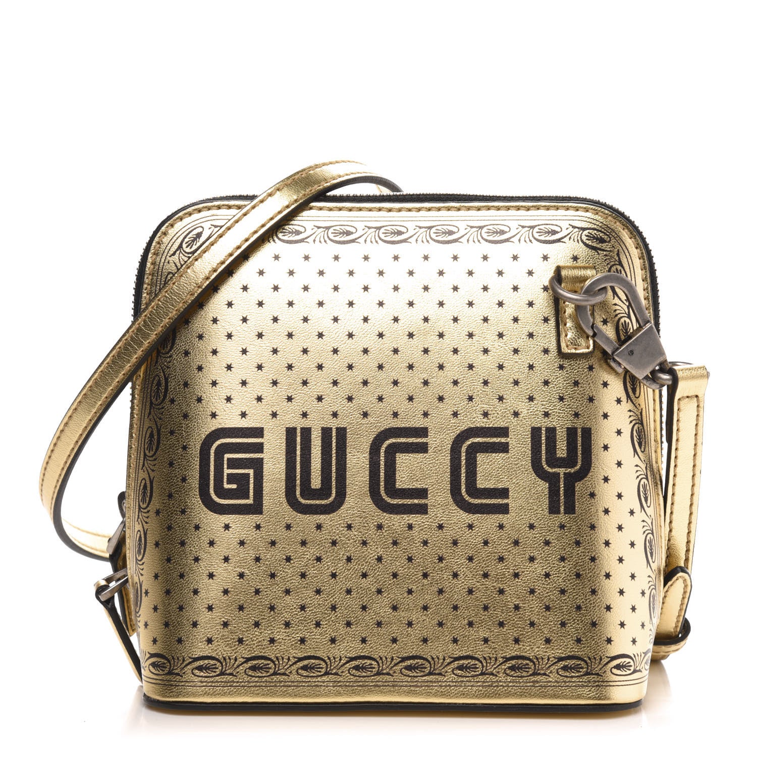 Gucci X SEGA Calfskin GUCCY Stars Mini Dome Shoulder Bag Gold 1 of 9