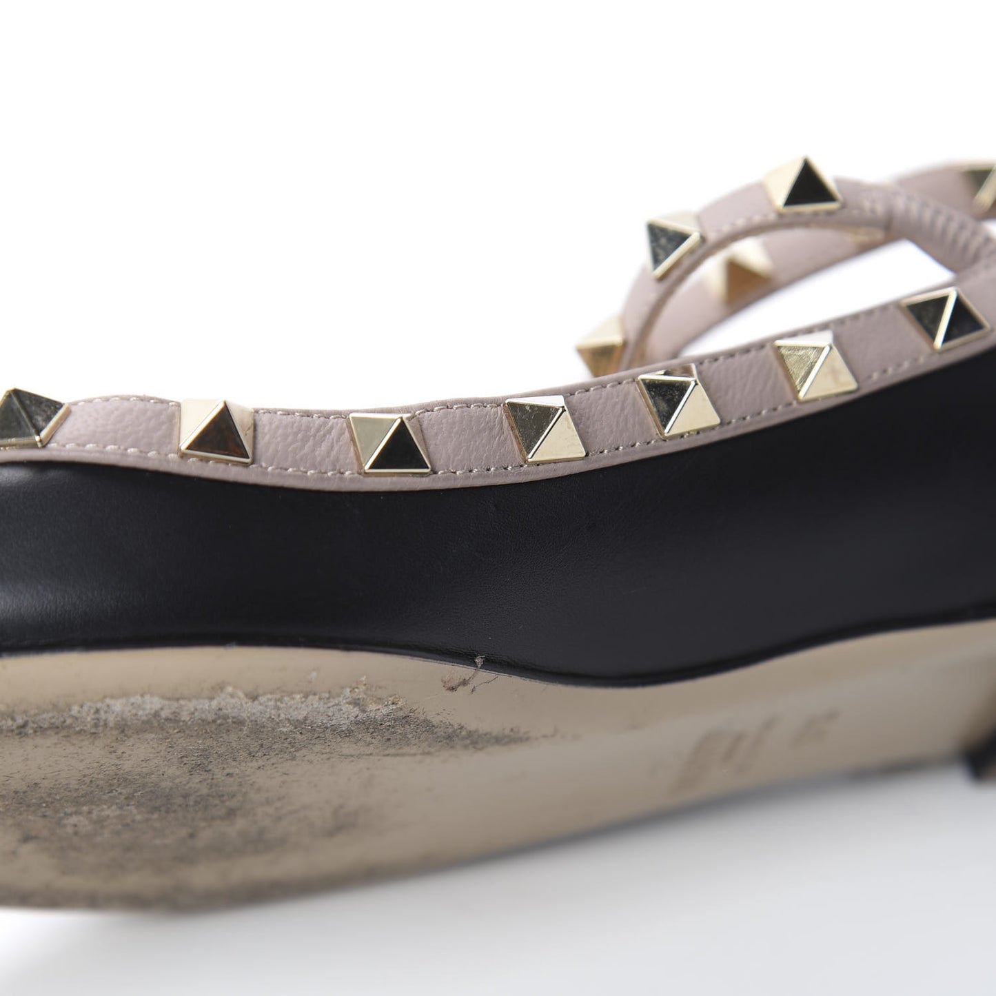 Nappa Rockstud Cage Ballerina Flats 37.5 Black Poudre
