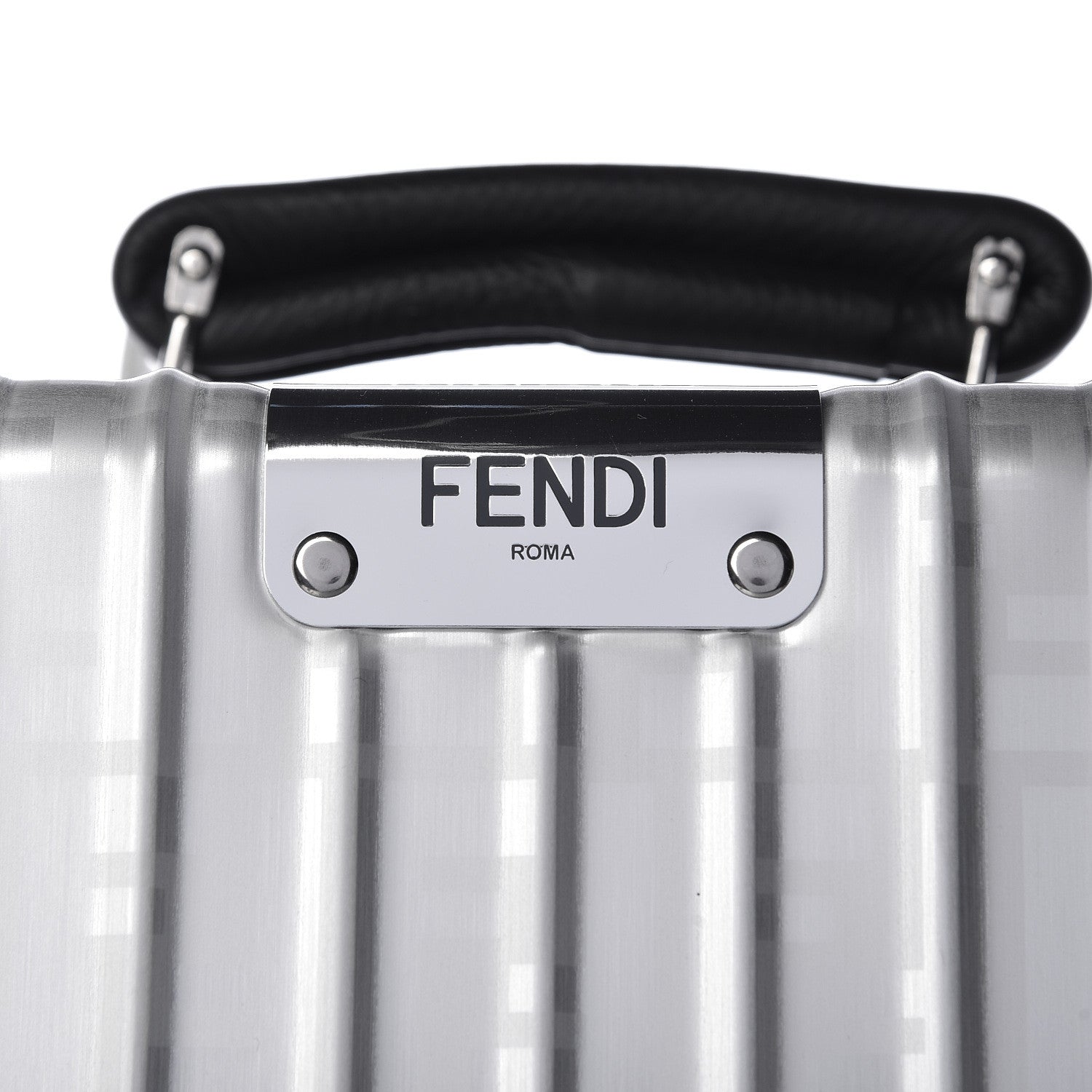 Fendi X RIMOWA Aluminum FF Print Roll Away Carry On Luggage Silver 13 of 14