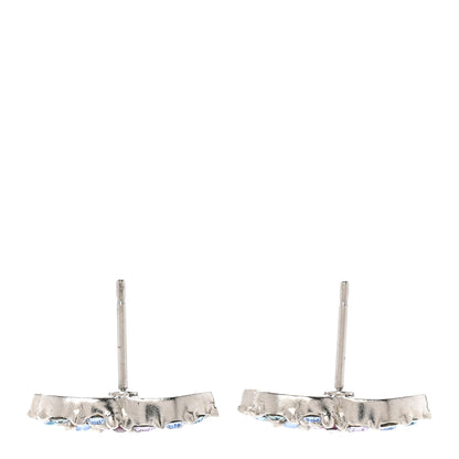 Chanel Crystal CC Earrings Silver Multicolor 3 of 5